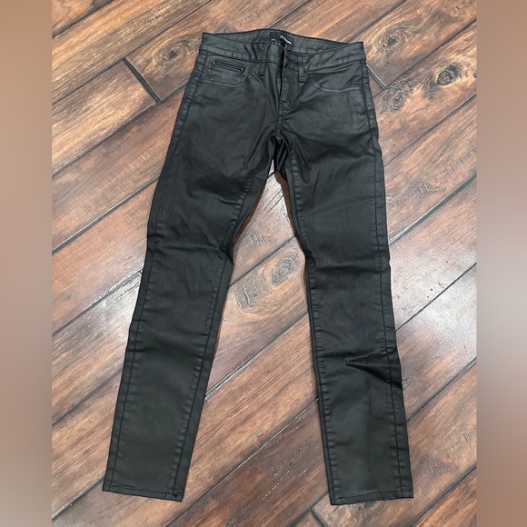 The Kooples Pants - The Kooples Skin Black Skinny Coated Pants 25